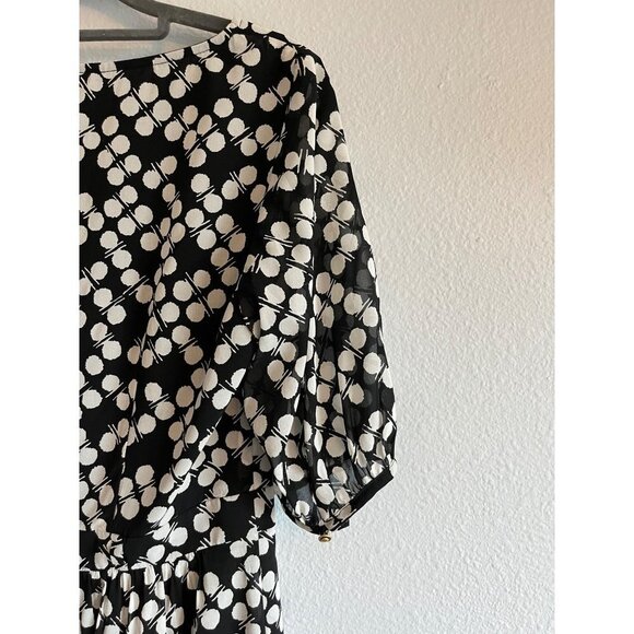 Trina Turk St. Petersburg Silk Dress Black with White Polka Dots NO Belt Size 6 - Picture 6 of 12